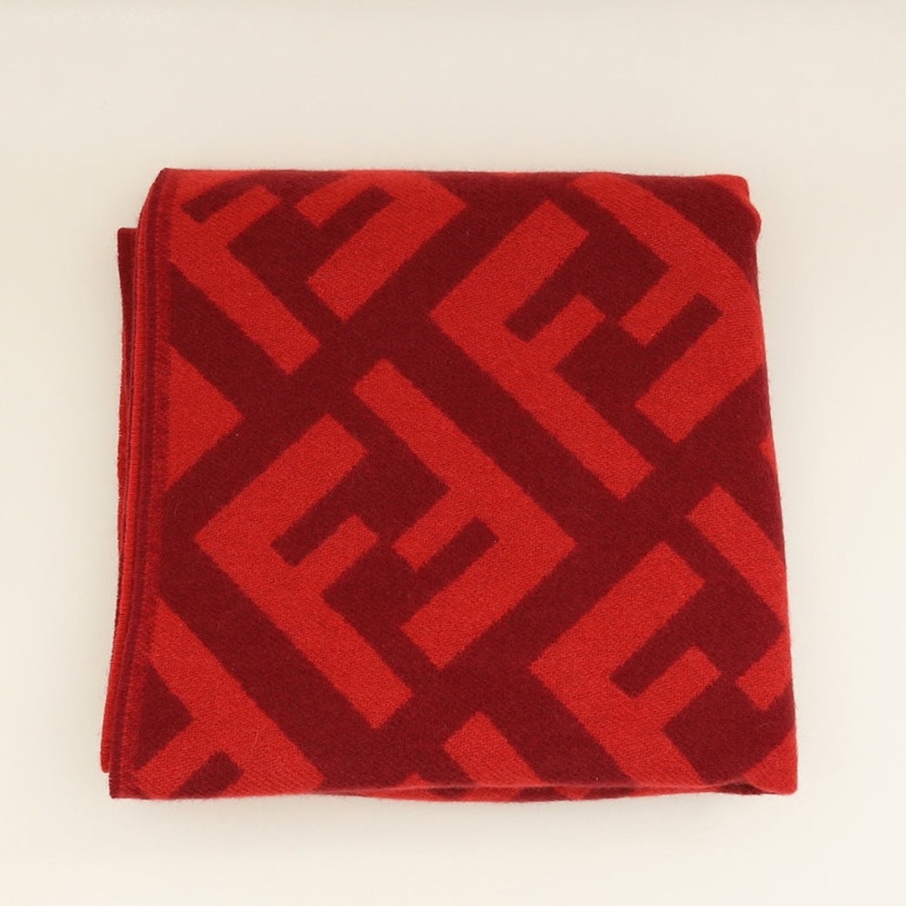 Authentic FENDI Monogram Fringed-Edge Scarf - Picture 14 of 17